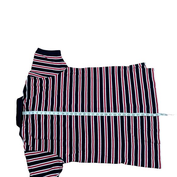 Vintage Polo Sport Striped T-Shirt Men's Sz L? Red White Navy Casual Button - Picture 8 of 9